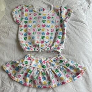 Calvin Klein White Floral Baby Outfit
